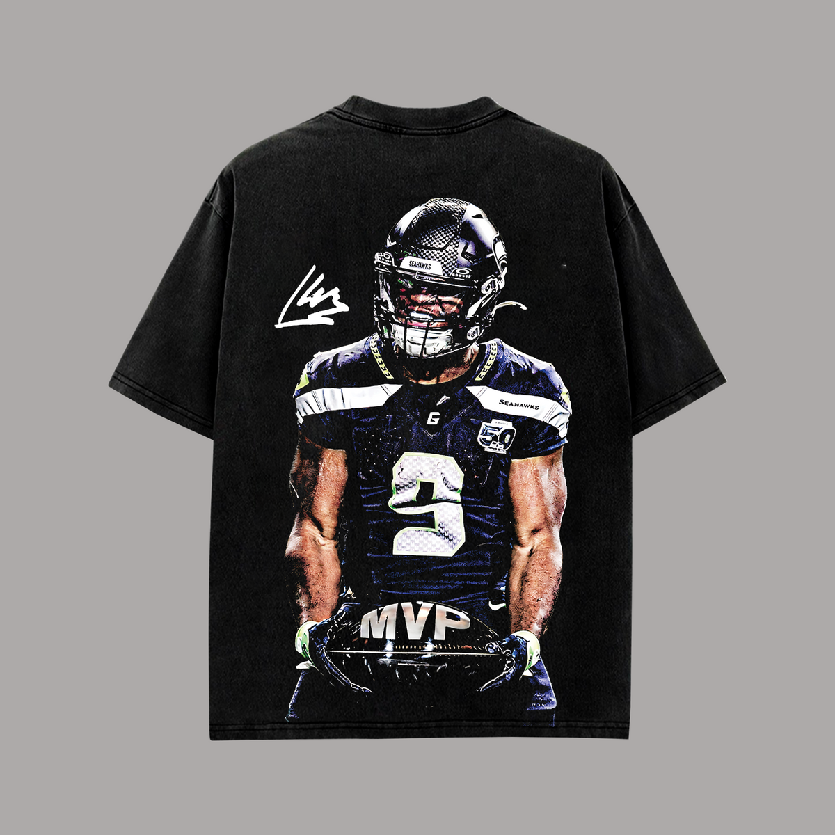 Kenneth Walker K9 MVP Seattle Seahawks Edition Double Printed Oversize Lightweight Cotton T-Shirt