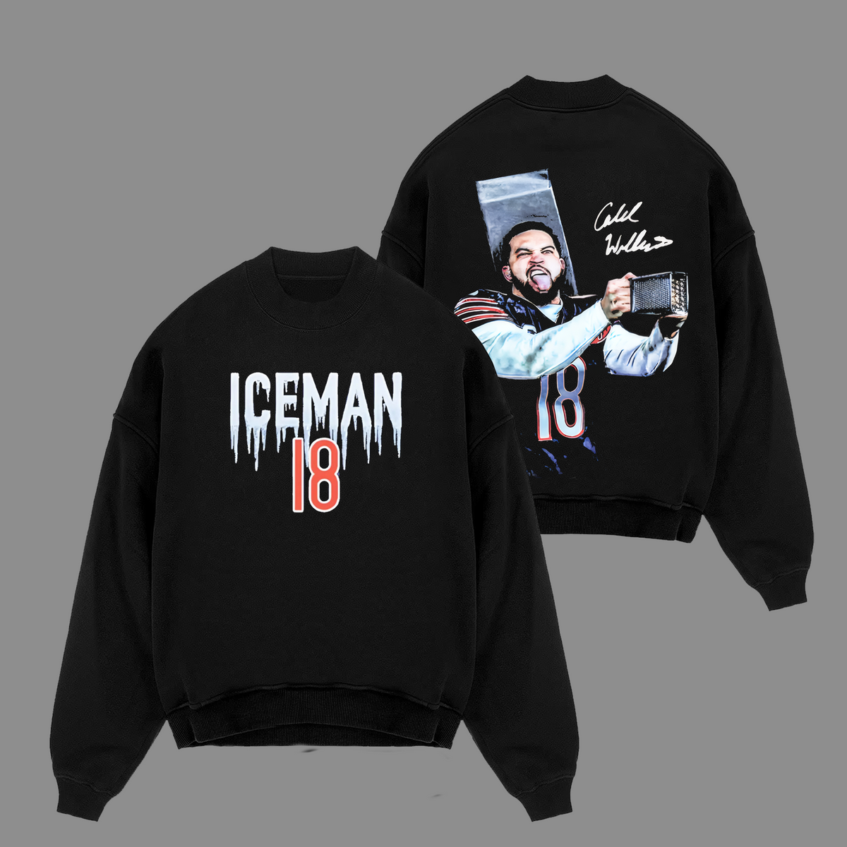 Ice Man Caleb Williams #18 Chicago Bears Edition Double Printed Oversize Lightweight Cotton Hoodie Sweatshirt
