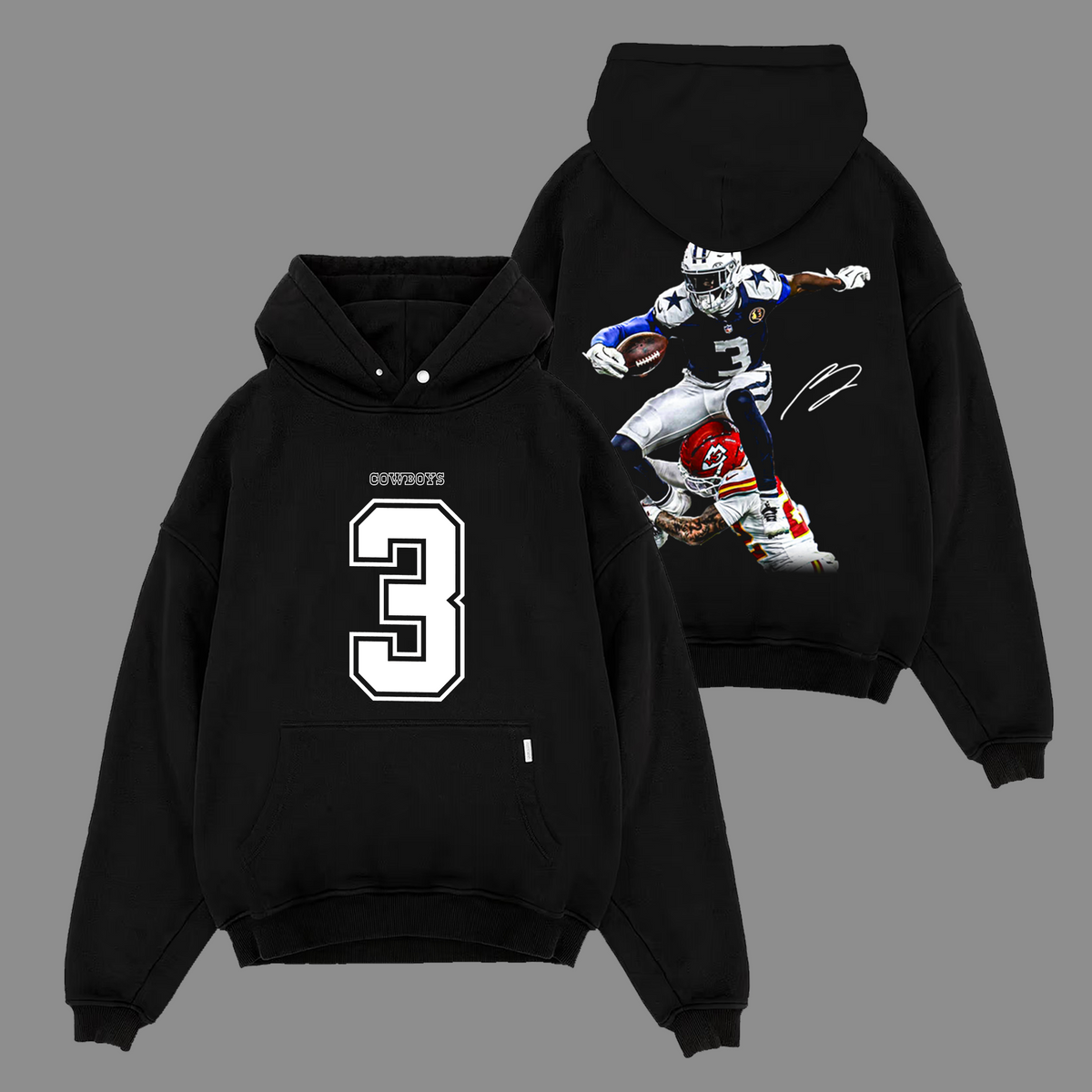 George Pickens #3 Dallas Cowboys Edition Double Printed Oversize Lightweight Cotton Hoodie Sweatshirt Ver2