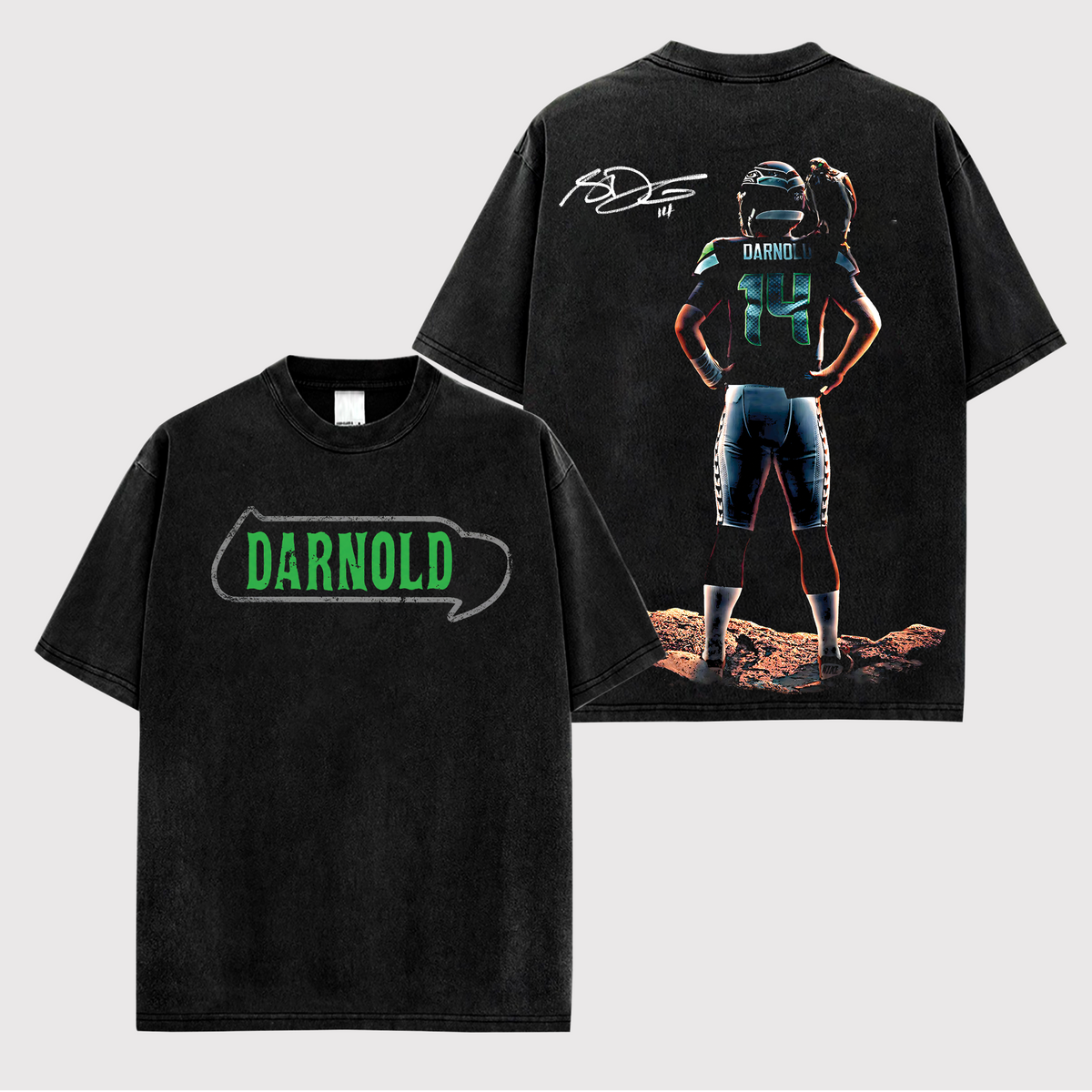 Sam Darnold Seattle Seahawks Edition Double Printed Oversize Lightweight Cotton T-Shirt