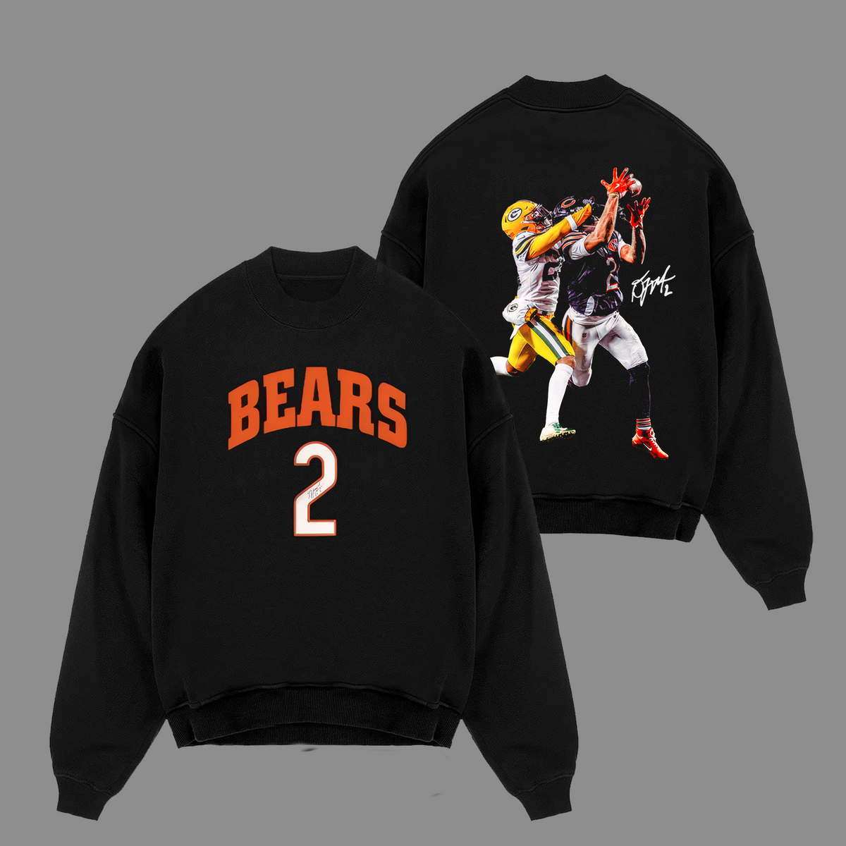 DJ Moore #2 Chicago Bears Edition Double Printed Oversize Lightweight Cotton Hoodie Sweatshirt