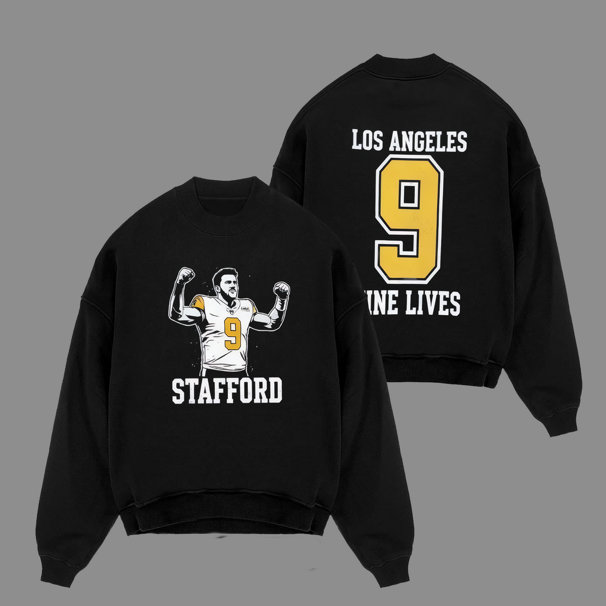 Matthew Stafford #9 Los Angeles Rams Edition Double Printed Oversize Lightweight Cotton Hoodie Sweatshirt