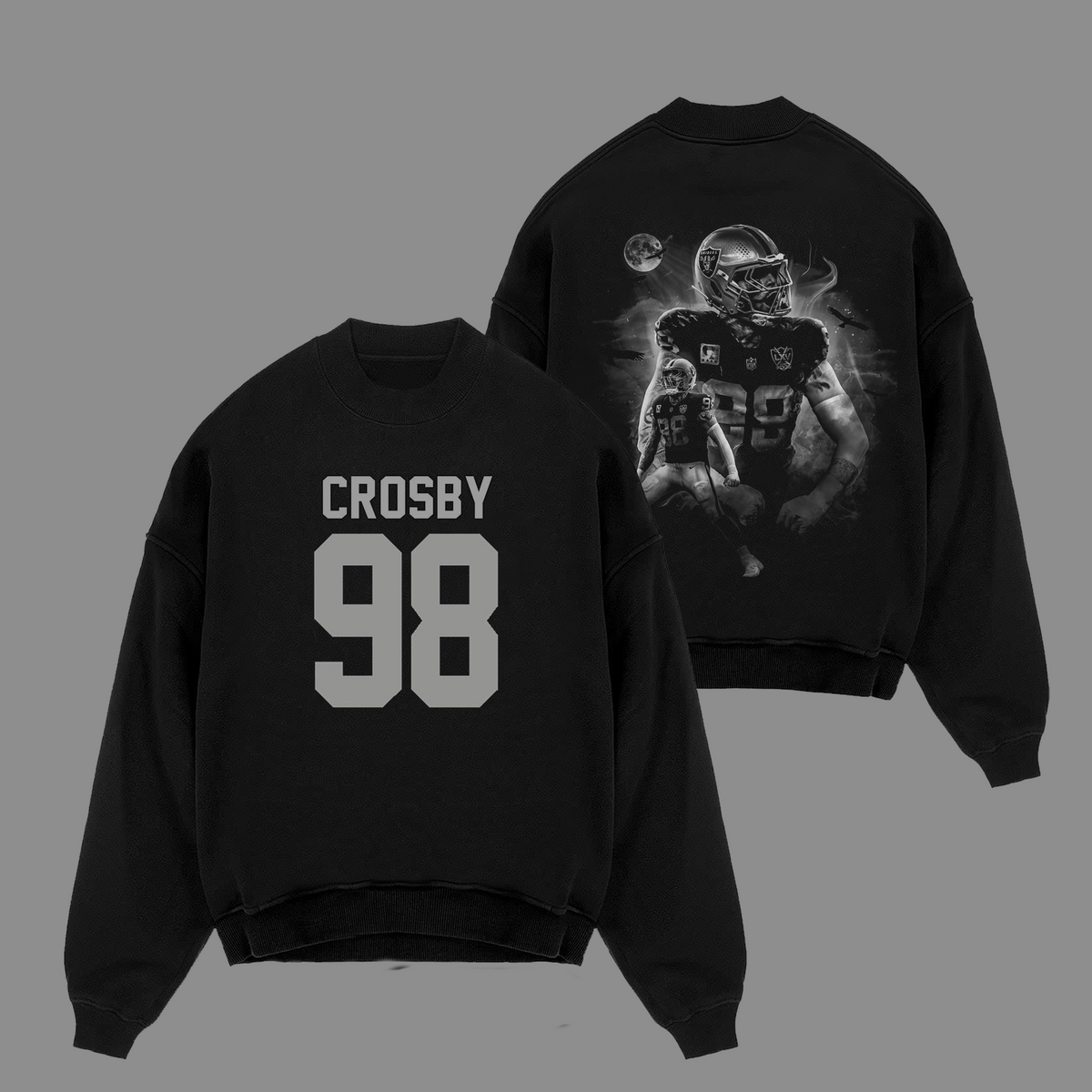 Maxx Crosby #98 Las Vegas Raiders Edition Double Printed Oversize Lightweight Cotton Hoodie Sweatshirt