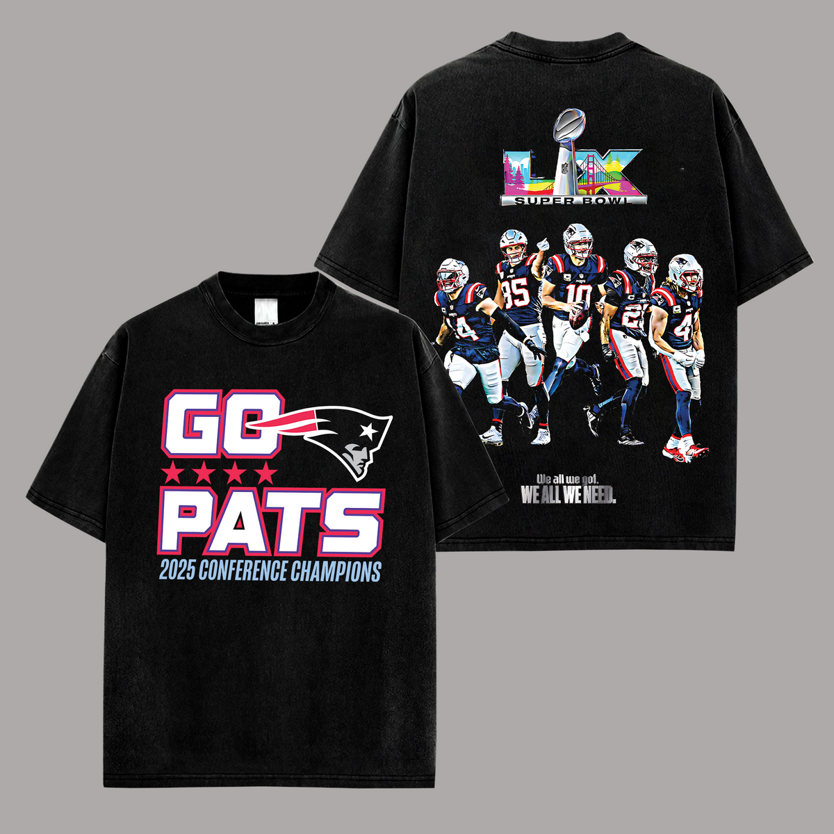 Patriots England Team Edition Double Printed Oversize Lightweight Cotton T-Shirt