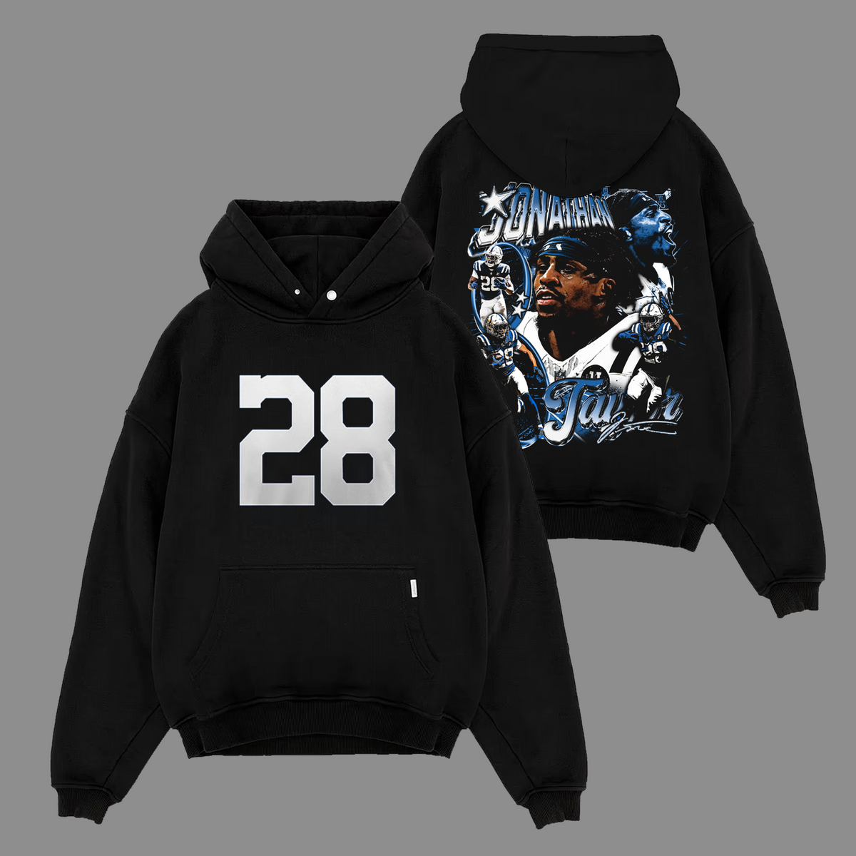 Jonathan Taylor #28 Indianapolis Colts Edition Double Printed Oversize Lightweight Cotton Hoodie Sweatshirt