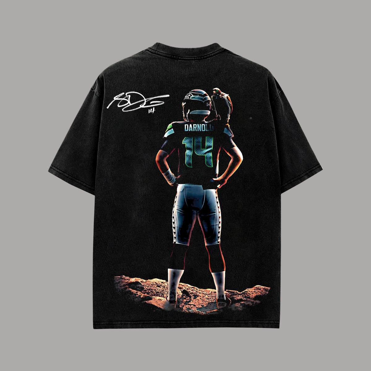 Sam Darnold Seattle Seahawks Edition Double Printed Oversize Lightweight Cotton T-Shirt