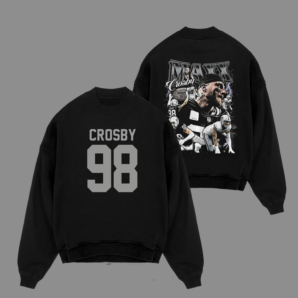 Maxx Madd #98 Las Vegas Raiders Edition Double Printed Oversize Lightweight Cotton Hoodie Sweatshirt